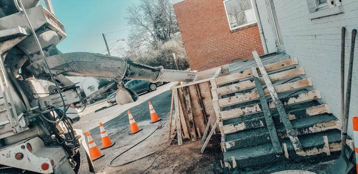concrete steps under construction