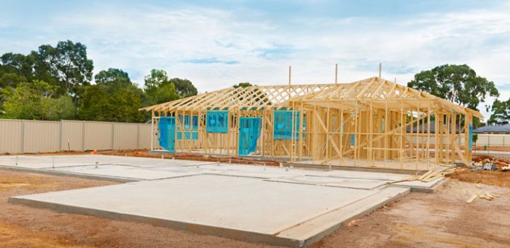 house slab foundation and wood post frames